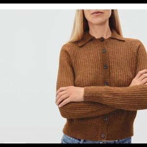Collared alpaca cardigan